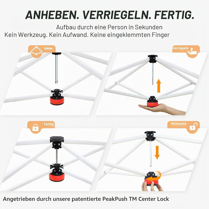 EAGLE PEAK 3x3m Schrägbein, Pop-Up-Überdachung, einfache Einrichtung für eine Person, sofortige Outd