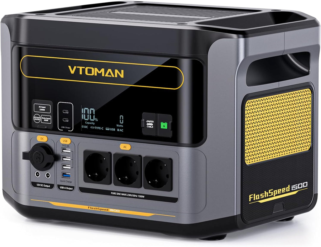 VTOMAN FlashSpeed 1500 Tragbare Powerstation 1548Wh - LiFePO4 Batterie Betriebener Solar Generator m