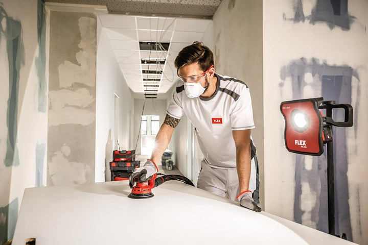 Flex 230/CEE Exzenterschleifer ORE 5-150 EC Set (Schleifmaschine inkl. Koffer + Zubehör, 400 Watt, H