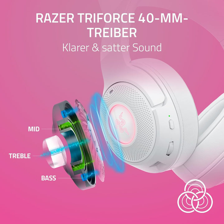 Razer Kraken Kitty V2 BT - Kabelloses Bluetooth RGB Headset mit Kitty Ears für Gaming und Streaming