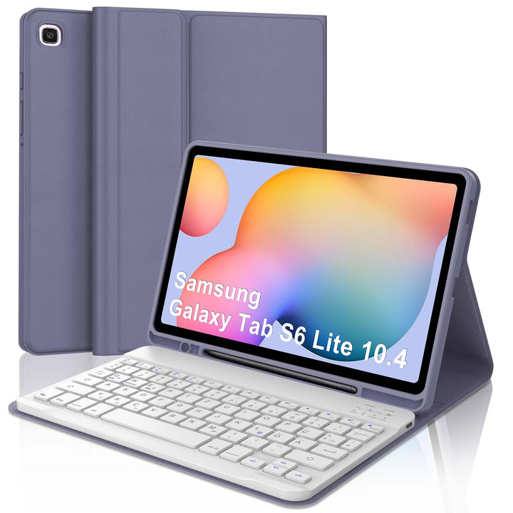 Tastatur Hülle für Samsung Galaxy Tab S6 Lite 10,4 Zoll (2024/2022/2020), Deutsches QWERTZ Magnetisc