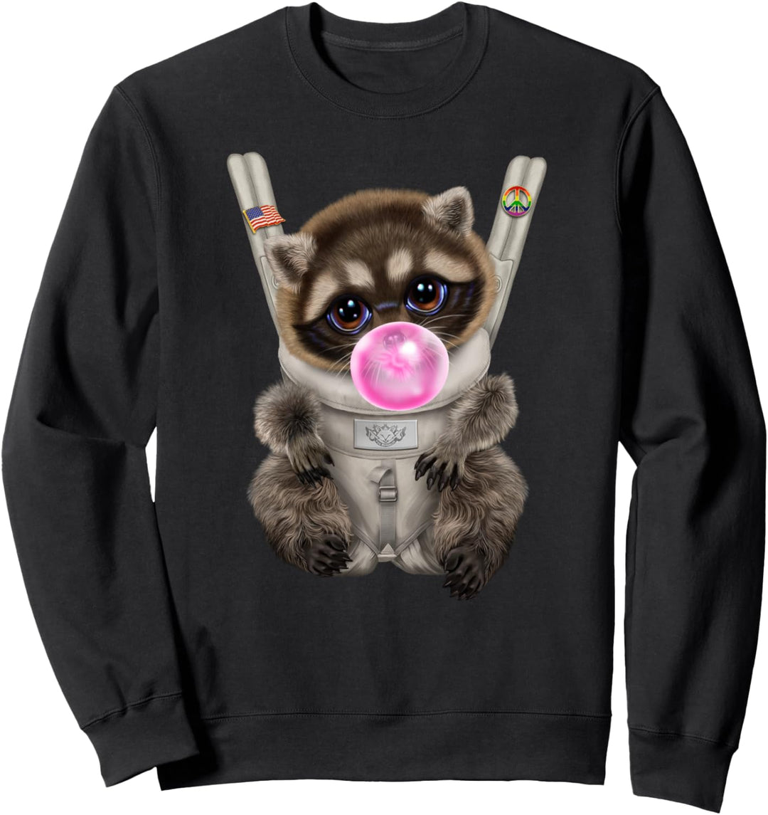 Waschbär mit Kaugummi in der Babytrage Sweatshirt