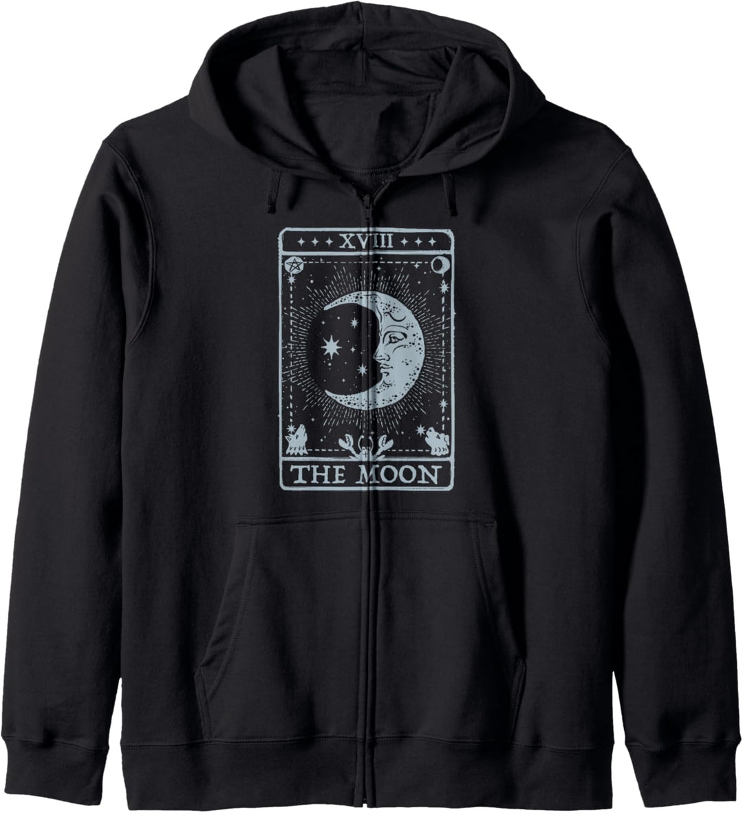 Trendy Tarot Moon Card Bold Kapuzenjacke