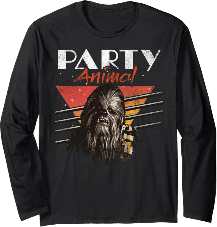 Star Wars Chewbacca Party Animal Retro Portrait Langarmshirt