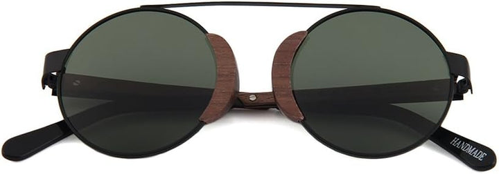 Naturjuwel Holz Sonnenbrille Herren Damen schwarz polarisiert Holzbrille Panther Design Brille inklu