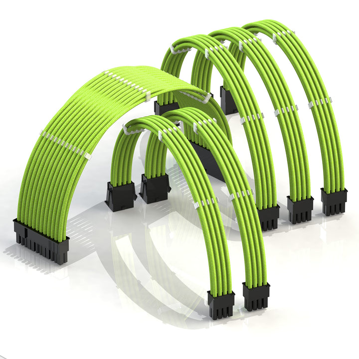 LINKUP - AVA 30cm PSU Kabelverlängerung Ummantelt GPU Nach Mass PC Stromversorgung mit Kamm-Kit - Ko