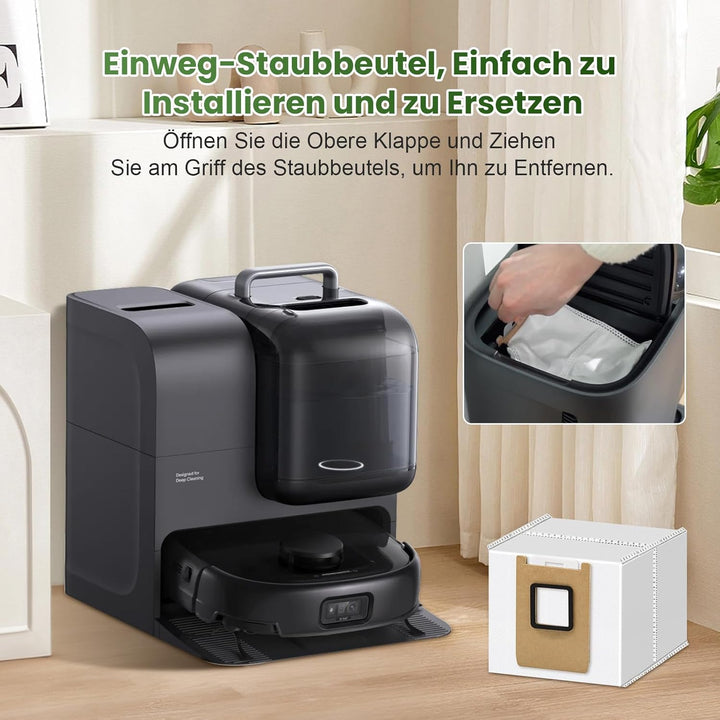 10 Stück Staubbeutel für eufy Omni E25 HydroJet / E28 HydroJet Saugroboter, Grosse Kapazität Vliesst