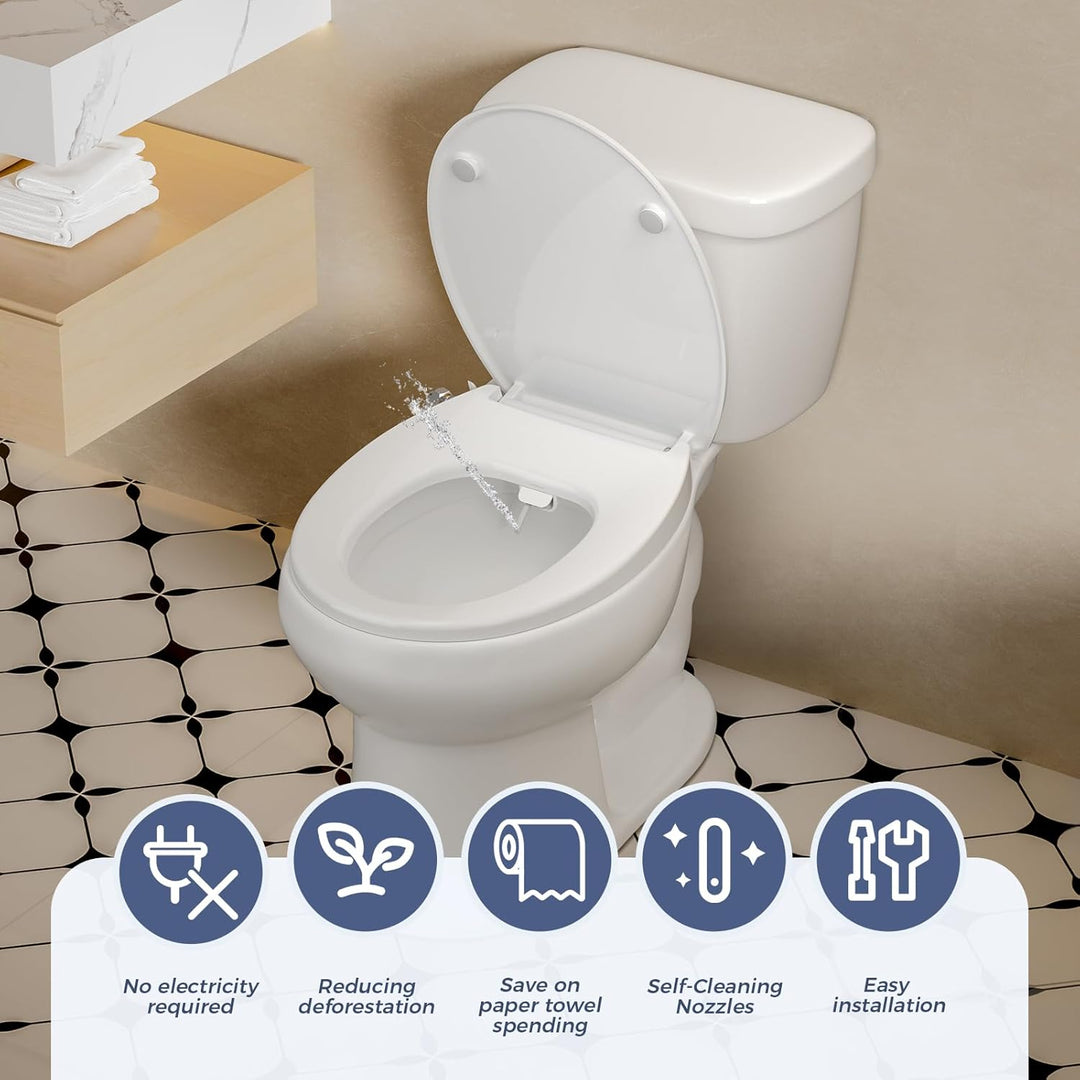 SAMODRA WC Sitz O Form mit Absenkautomatik - Bidet Toilettensitz - Dusch WC Aufsatz Bidet Japanische