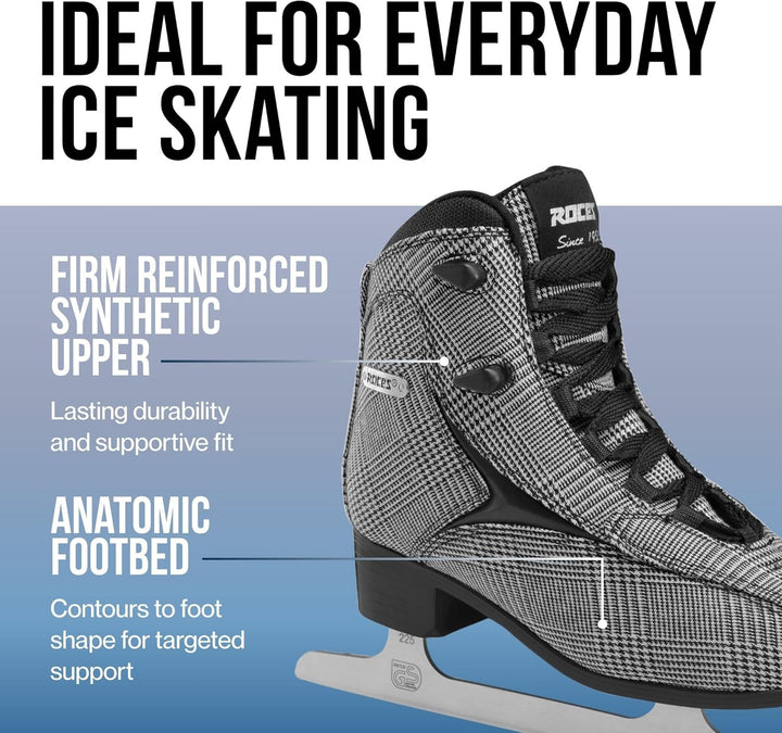 Roces 450557 Women's Model Brits Ice Skate, US 8, White/Silver 8 US weiss / silber, 8 US weiss / sil
