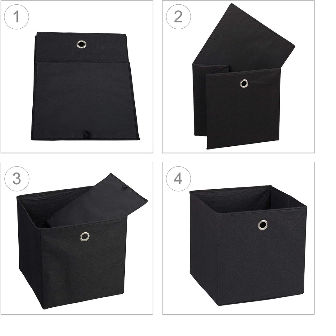 12 x Aufbewahrungsbox Stoff, quadratisch, Aufbewahrung für Regal, Stoffbox in Würfelform, HxBxT 30 x