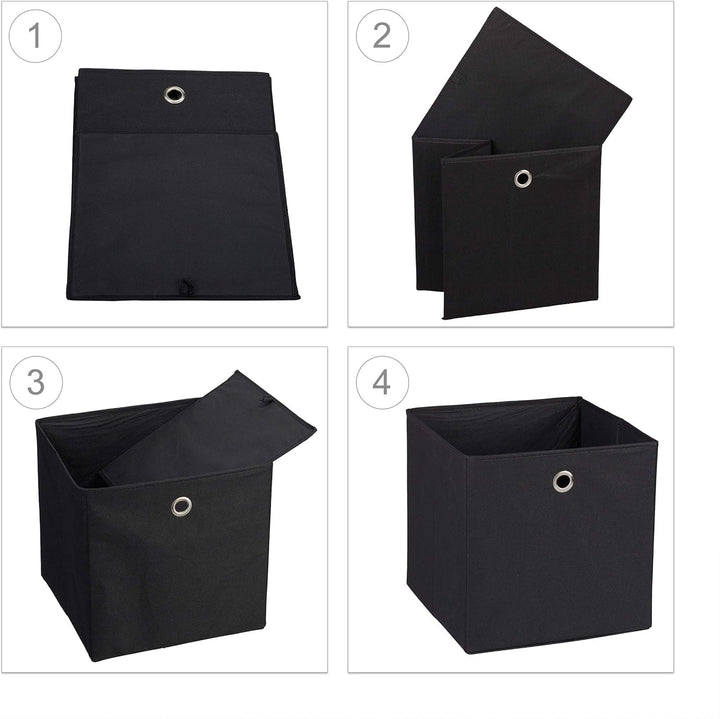 12 x Aufbewahrungsbox Stoff, quadratisch, Aufbewahrung für Regal, Stoffbox in Würfelform, HxBxT 30 x