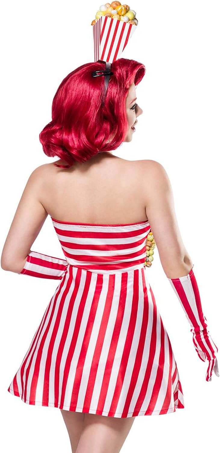 Popcorn Kostüm Popcornkostüm Kino Tüte Mais Damen Set Karneval Fasching 36-44 XL, XL