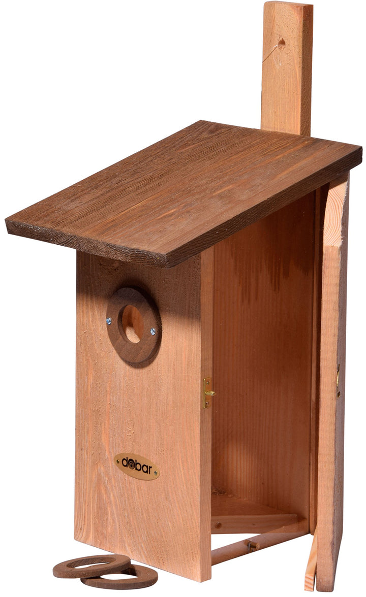 dobar® 22419e Nistkasten Einblick - Nisthöhle für Wildvögel - Höhlenbrüter-Nistkasten Massivholz - P