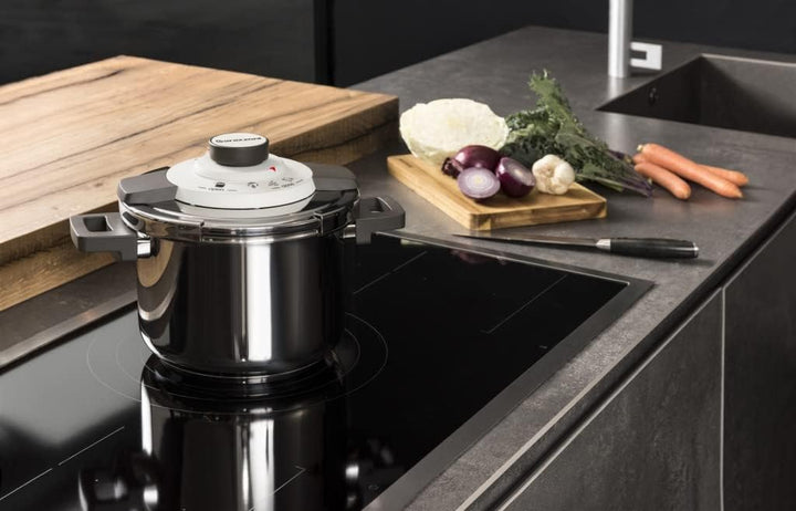 Barazzoni Facile Schnellkochtopf Easy Dual System einfach, Fassungsvermögen 4,5 l, Ø 22 cm, Edelstah