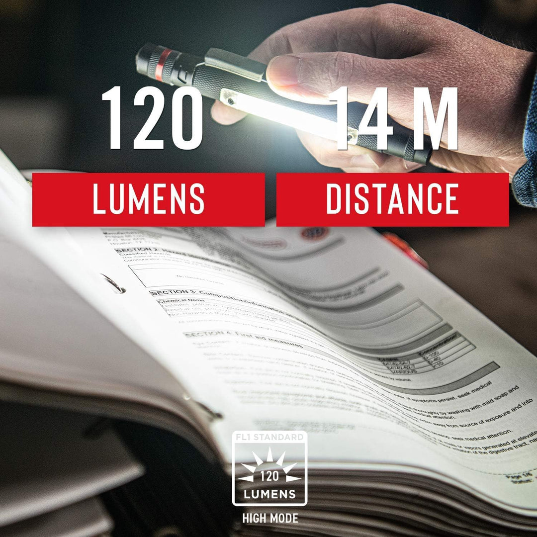 Coast G23 120 Lumen Dual Power Magnetisches LED Stiftlampe mit C.O.B. Flächenlicht