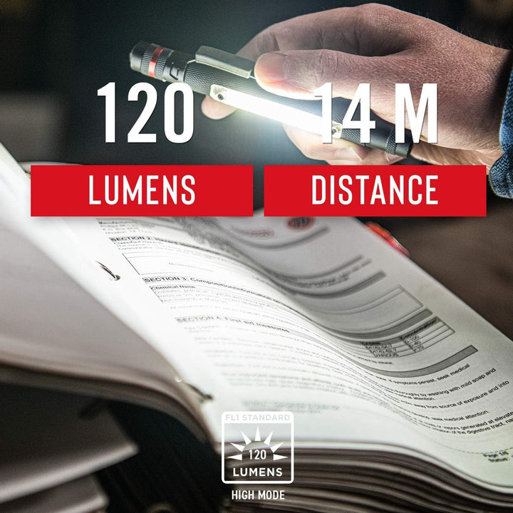 Coast G23 120 Lumen Dual Power Magnetisches LED Stiftlampe mit C.O.B. Flächenlicht