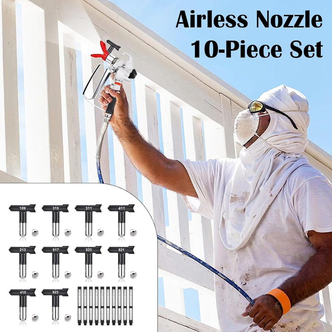 Airless Düse mit Spitzendichtung, 10 Stück Reversible Sprühspitzen,Spray Maschinenspitze Verschleiss