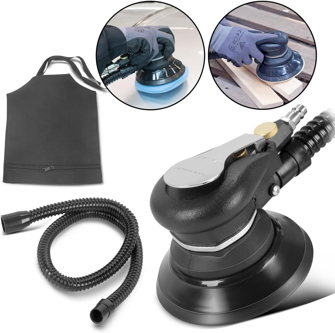 STAHLWERK Druckluft Exzenterschleifer DES-125 ST | Druckluftschleifer mit 125mm Schleifteller| Polie