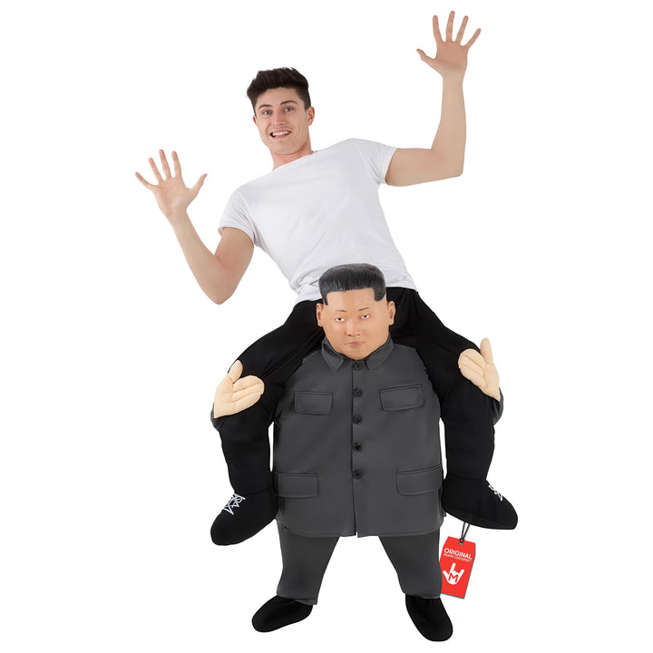 Morph Kim Jong Un Huckepack Kostüm für Erwachsene, Lustiges Faschingskostüm Damen Herren