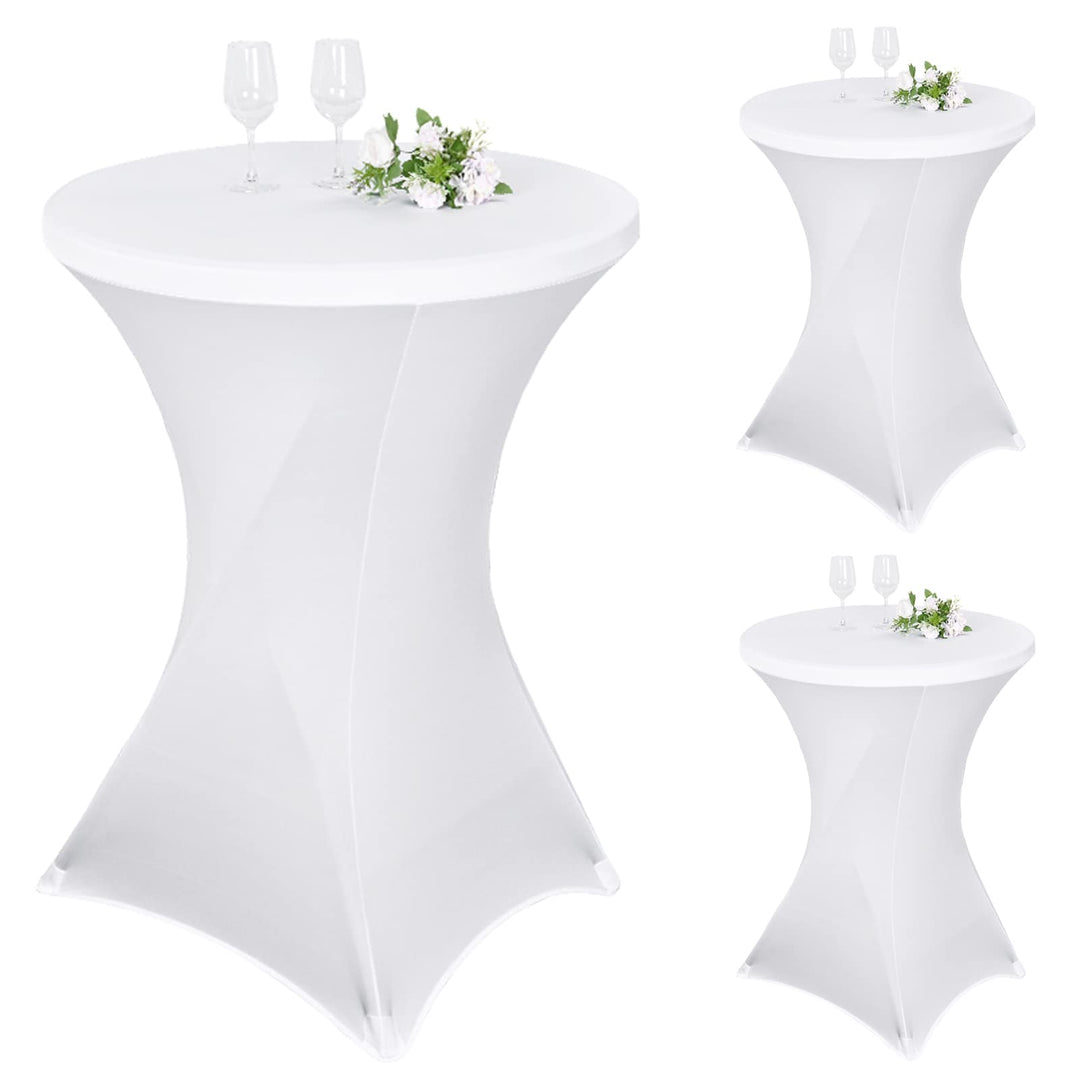 Pesonlook 3er-Set Stretch Stehtisch Husse für Bistrotisch Ø 80-85 cm Elegante,Verstärkung im Fussber