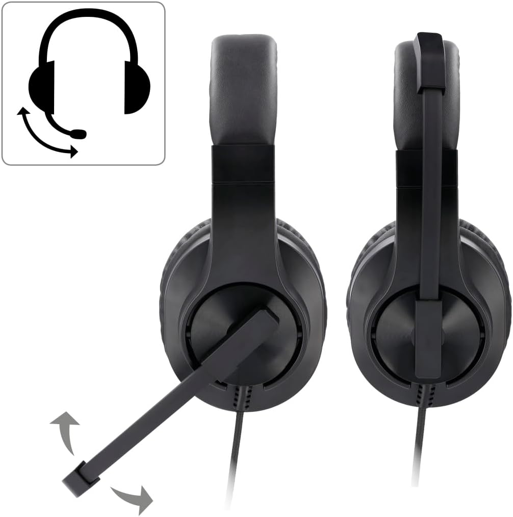 Hama PC Headset, Over Ear Kopfhörer mit Mikrofon (Headset mit Lautstärkenregler und verstellbarem Mi
