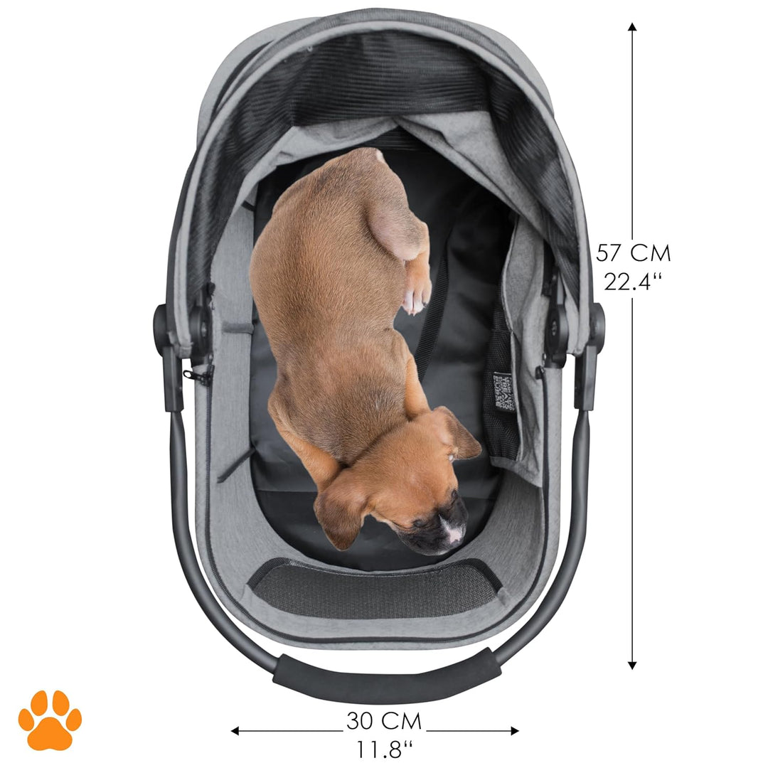 MY DUQUE – Modell CECE 2 in 1 Hundebuggy und Transportbox für Hunde | Faltbare Hundebox mit Extrakor