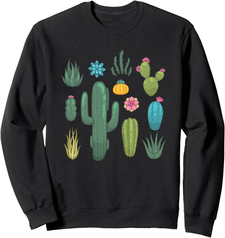 Retro Kaktus Bildung Botanische Sukkulenten Pflanzen Sweatshirt