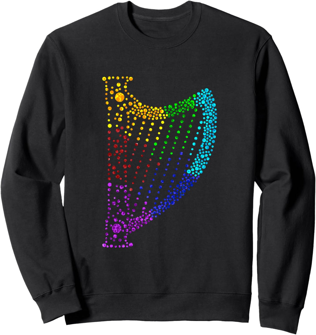 Retro Harfe Musikinstrument Harfen Kunst Musik Geschenk Sweatshirt