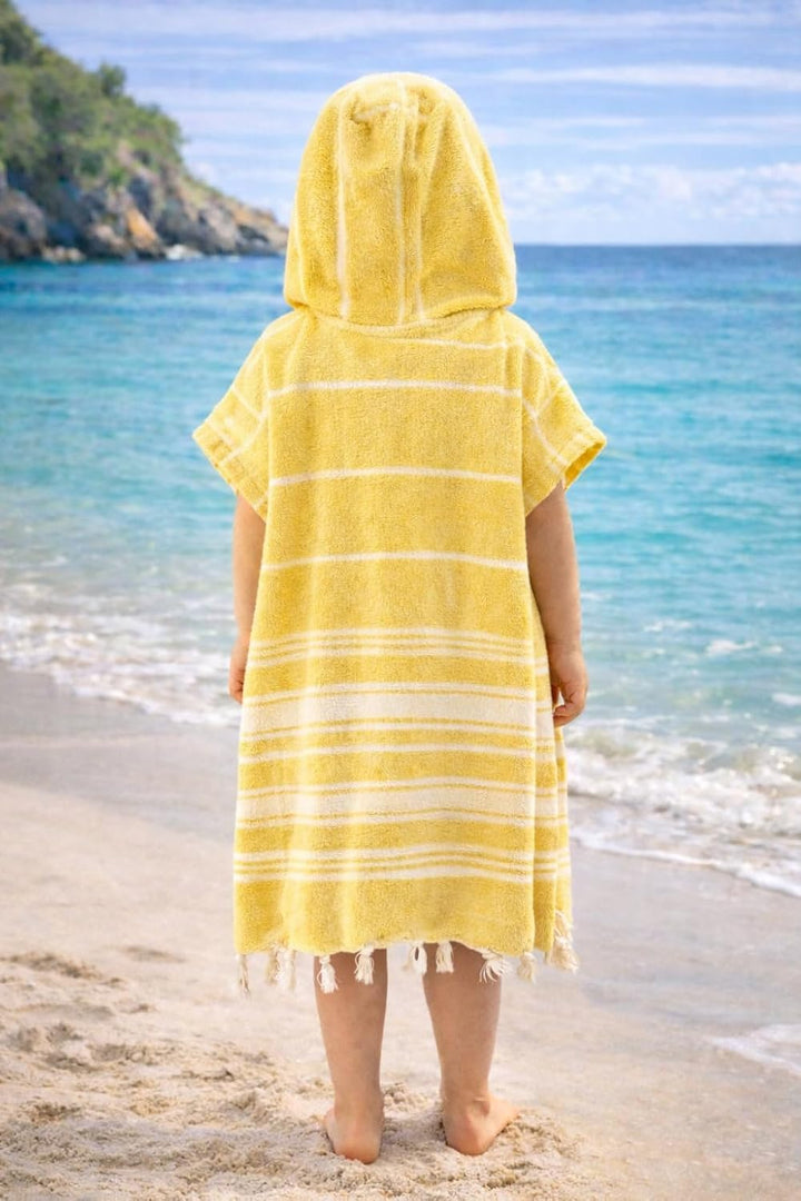 ELY PARKER Strandponcho für Kinder - 100% Baumwolle Strandtuch &amp; Strandkleid - Saugstarkes Badeponch
