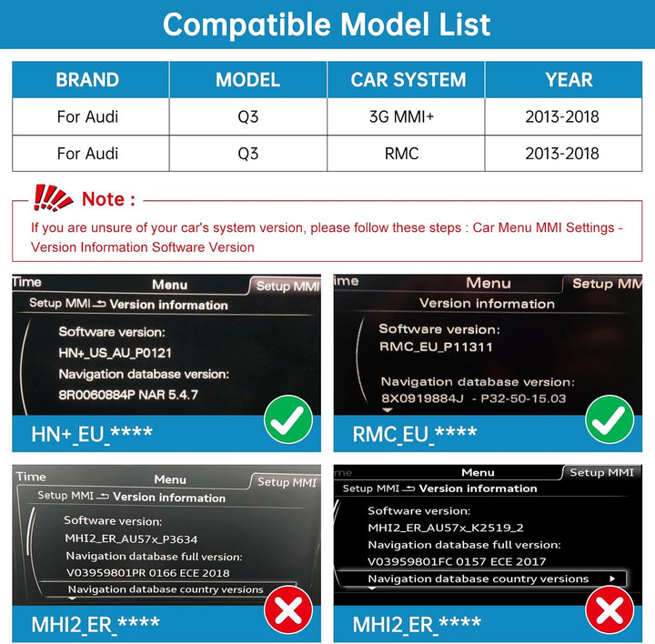 Autoradio 10,25 Zoll Touchscreen mit kabellosem Carplay &amp; Android Auto für 2013–2018 Audi Q3 mit 3G