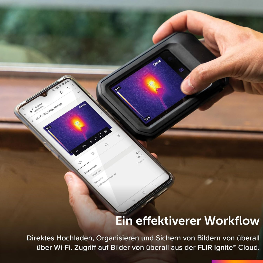 FLIR C5, Profi-Thermokamera, leistungsstark und kompakt mit WLAN, misst Temperaturen bis 400 °C (752