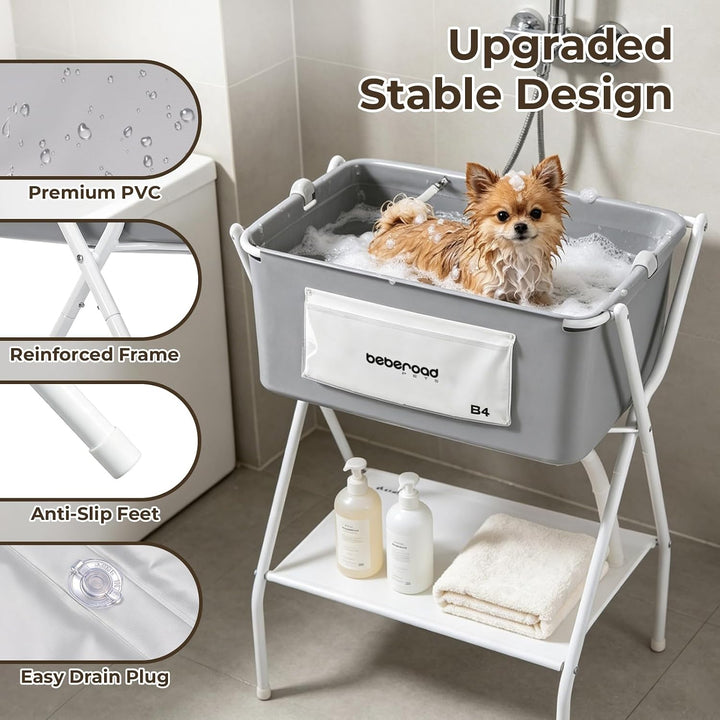Beberoad Kleine Haustiere Badewanne, Multifunktionale zusammenklappbare Haustier Badewanne Mit Entwä