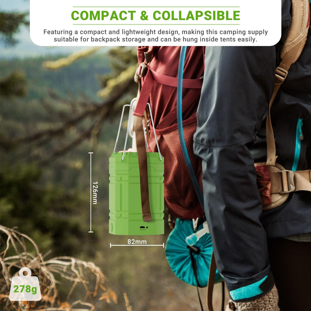 LED Campinglampe Solar, Wasserdicht LED Camping Laterne, Notfallleuchte mit Handkurbel, Eingebaute 3