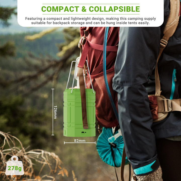 LED Campinglampe Solar, Wasserdicht LED Camping Laterne, Notfallleuchte mit Handkurbel, Eingebaute 3