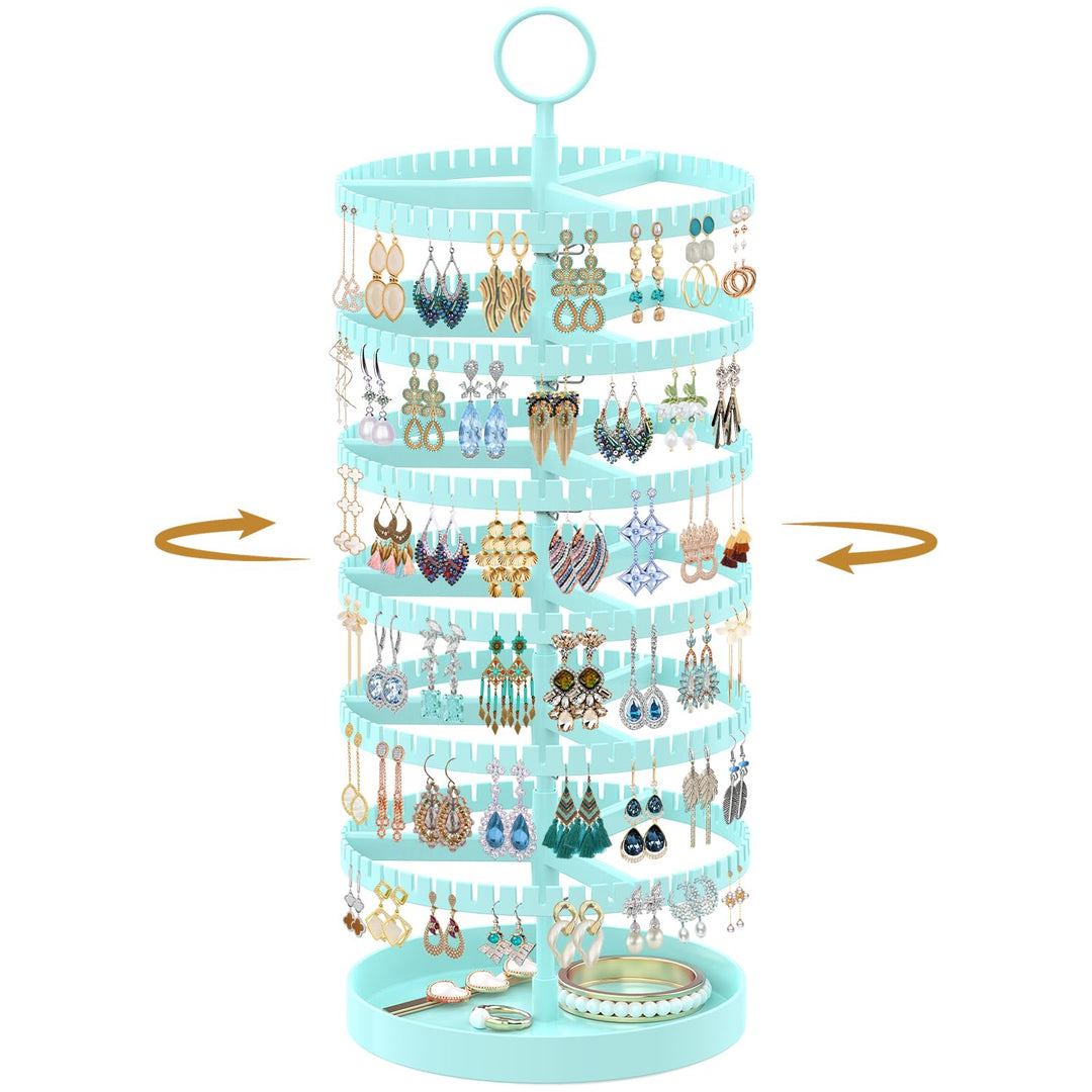 Drehender Ohrring Ständer Halter Organizer Display mit Metalltablett, 6-Stufiger Ladies Verstellbare