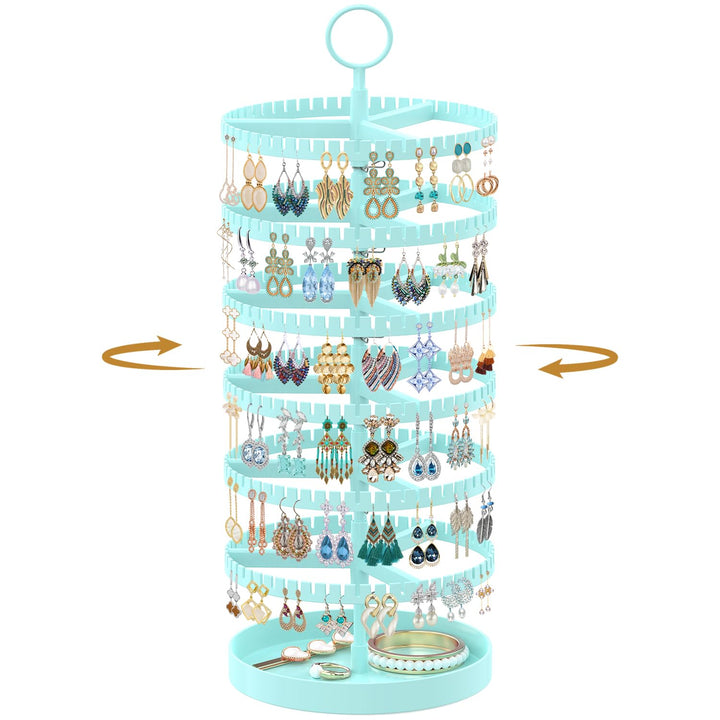 Drehender Ohrring Ständer Halter Organizer Display mit Metalltablett, 6-Stufiger Ladies Verstellbare