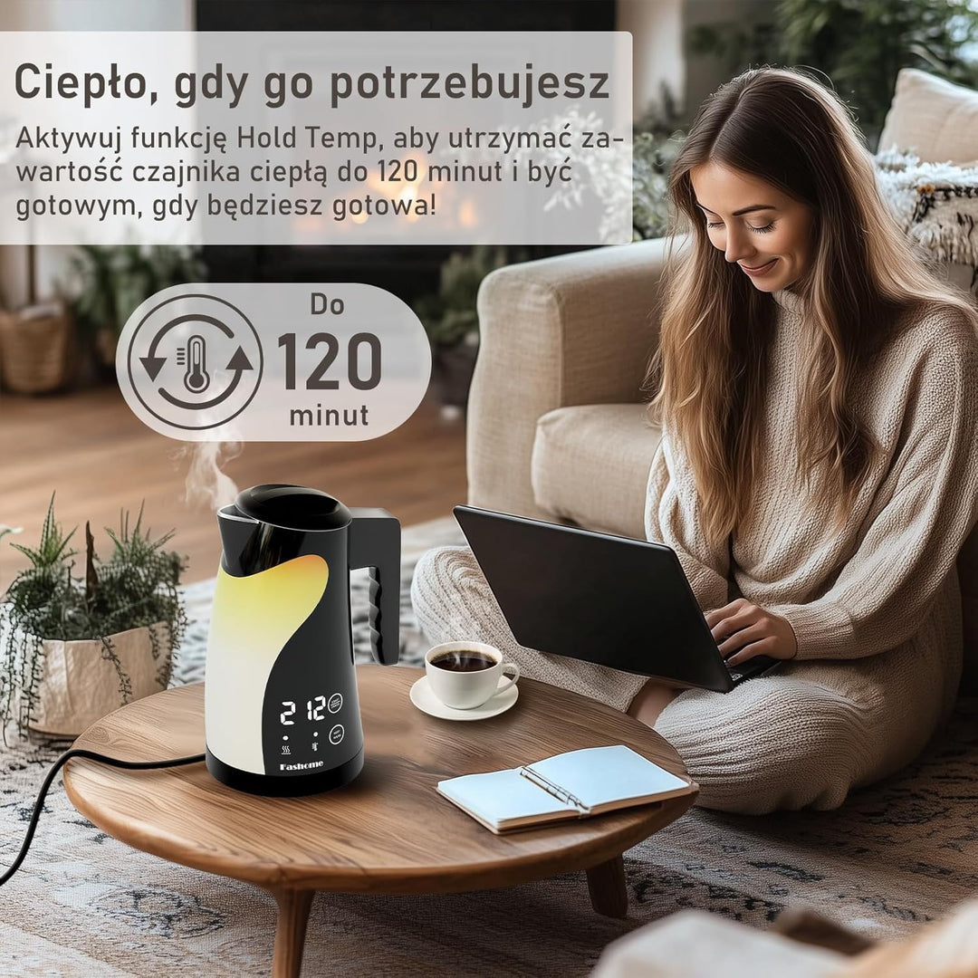 Wasserkocher, Kettle, Wasserkocher mit 5 Temperaturhaltefunktionen, 2-Stunden-Warmhaltefunktion, 360