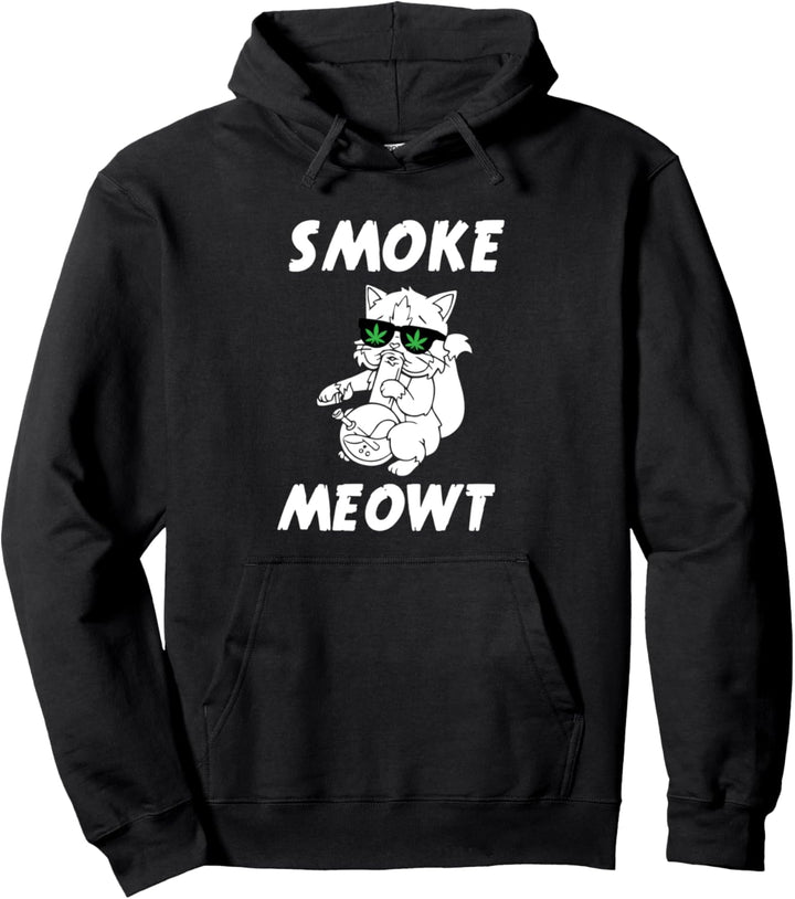 Lustiger Rauch Meowt Stoner Cat Weed Pullover Hoodie