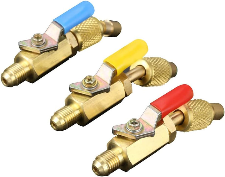 Riloer 3 Stück 7/16" Stecker auf 7/16" Buchse 45 Grad abgewinkelter Kugelhahn mit manueller Absperru
