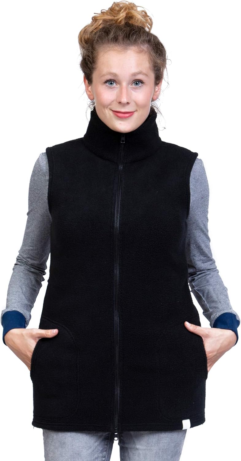 Viva la Mama - Trageweste aus Fleece, Winter Zusatzweste für Tragejacken - RERIK S Schwarz, S Schwar
