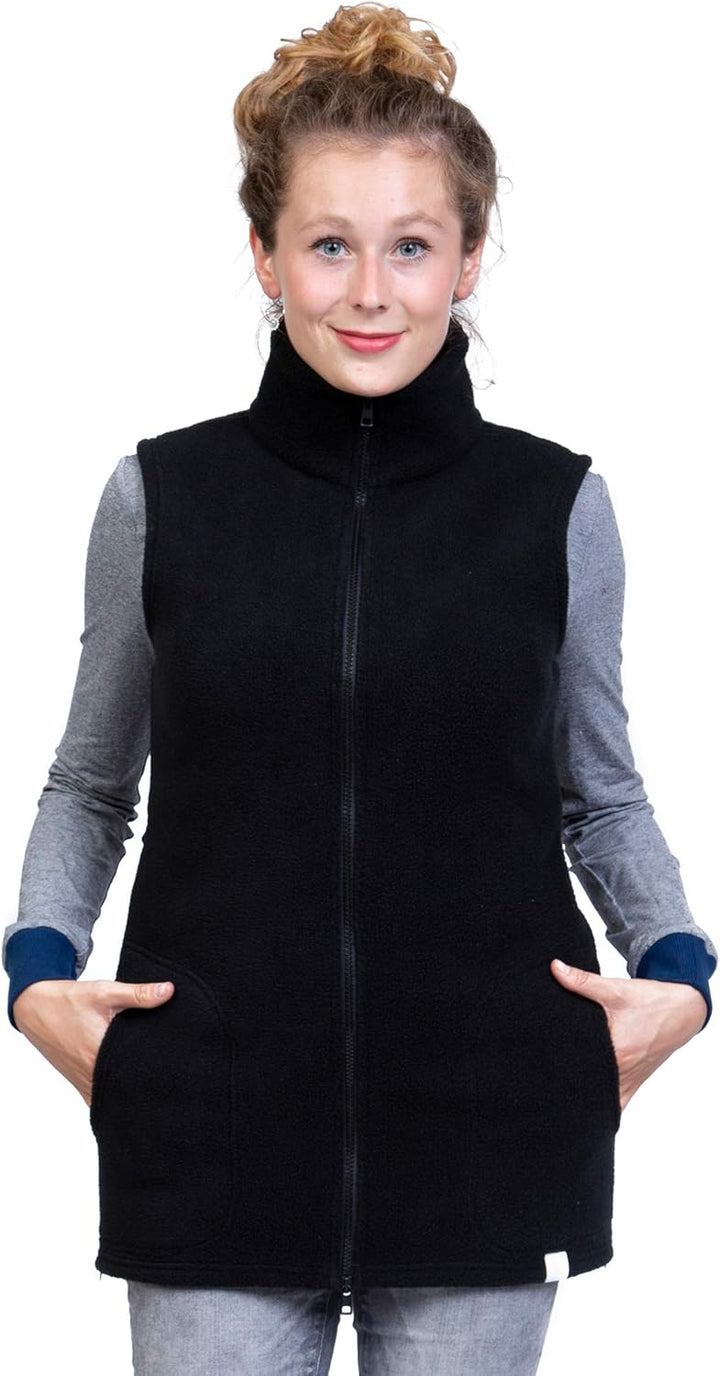 Viva la Mama - Trageweste aus Fleece, Winter Zusatzweste für Tragejacken - RERIK S Schwarz, S Schwar