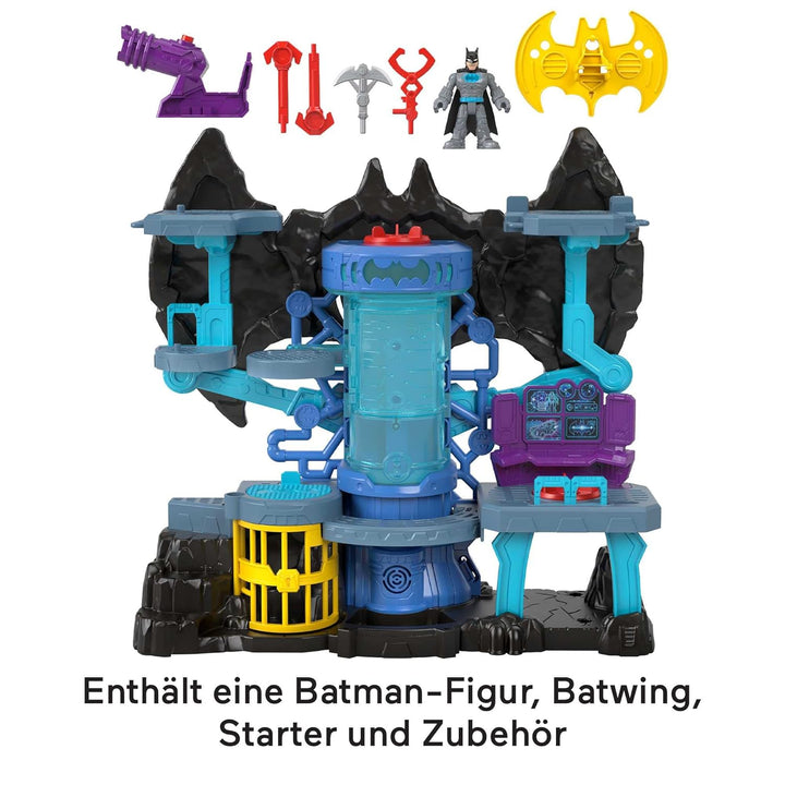 Fisher-Price Imaginext HGN70 - Super Friends Bat-Tech Bathöhle, Batman-Spielset mit Lichtern und Ger