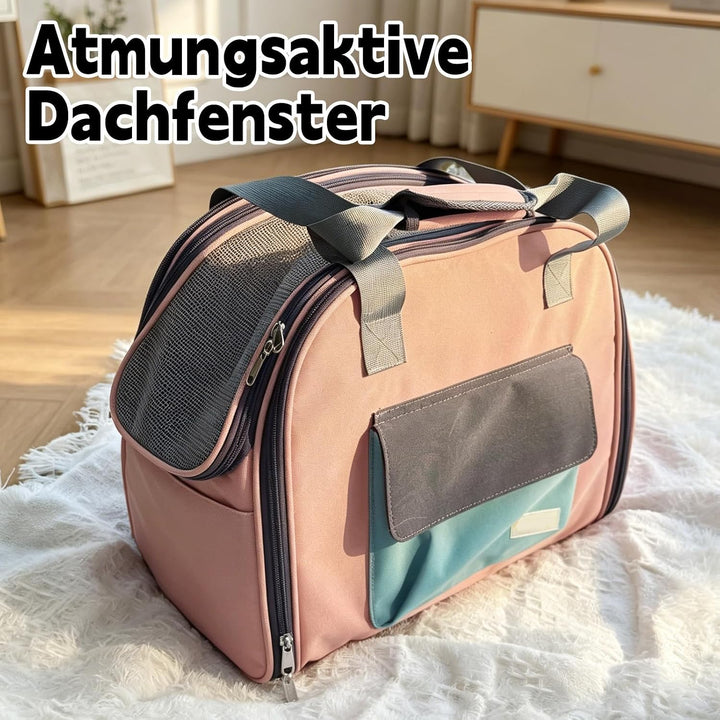 Erweiterbar Katzentransporttasche, Katzen Rucksack mit Netzfenster, Transportbox Katze mit Taschen,