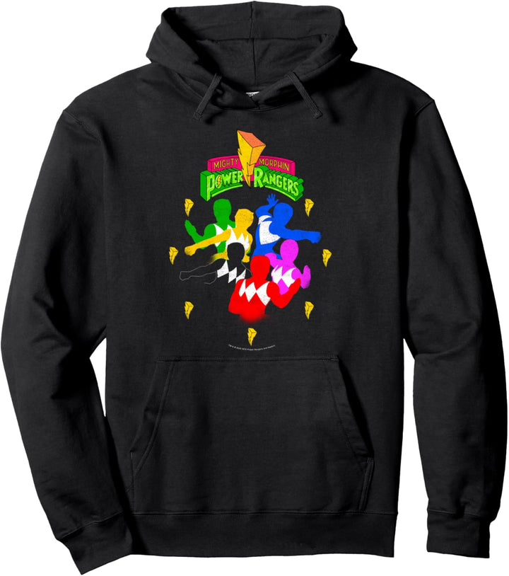 Power Rangers Distressed Group Minimalist Silhouettes Pullover Hoodie