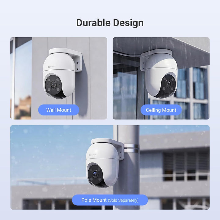 EZVIZ 4K Kamera Überwachung aussen, WLAN Pan&Tilt Camera mit Personen-/Fahrzeugerkennung, Zwei-Wege-
