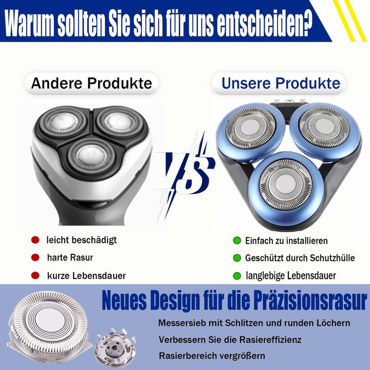 SH60 Ersatzkopfklingen kompatibel mit 6000/5000 Series Elektrorasierer für Männer Serie 6000 (S6xxx)