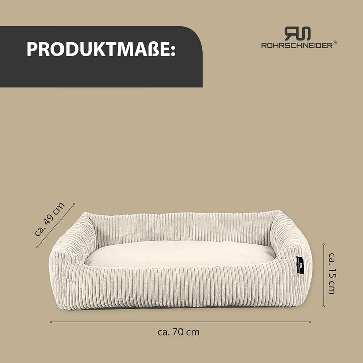 Rohrschneider Katzenbett Cordstoff mit Spielkugelset (Beige, breiter Cordstoff) Beige breiter Cordst