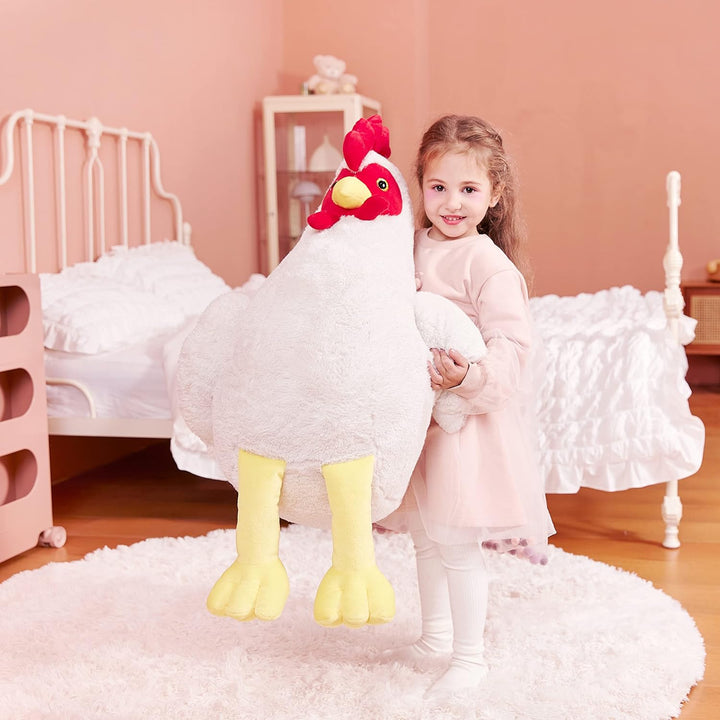 IKASA Gross Huhn Kuscheltier Riesen Henne Stofftier,60cm Gross Plüschtier Riesige Plüsch Spielzeug,J