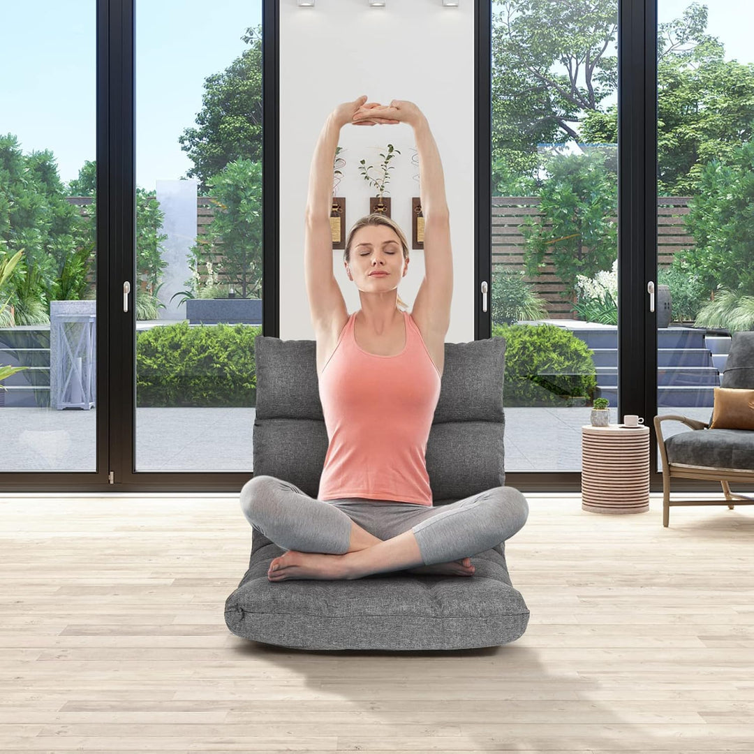 GOPLUS Bodenstuhl, Bodensofa mit Rückenlehne, Bodensessel mit Schlaffunktion, Floor Chair, Lazy Sofa
