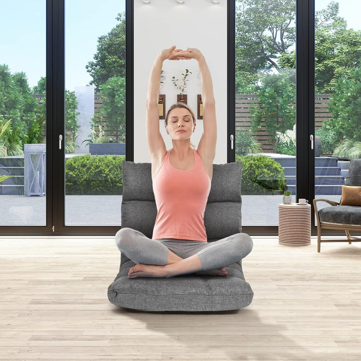 GOPLUS Bodenstuhl, Bodensofa mit Rückenlehne, Bodensessel mit Schlaffunktion, Floor Chair, Lazy Sofa